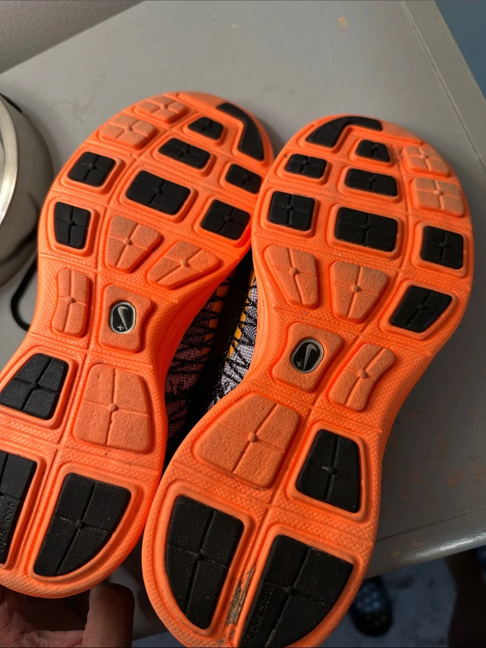 Nike Black, White & Orange Knit Sport Sneakers